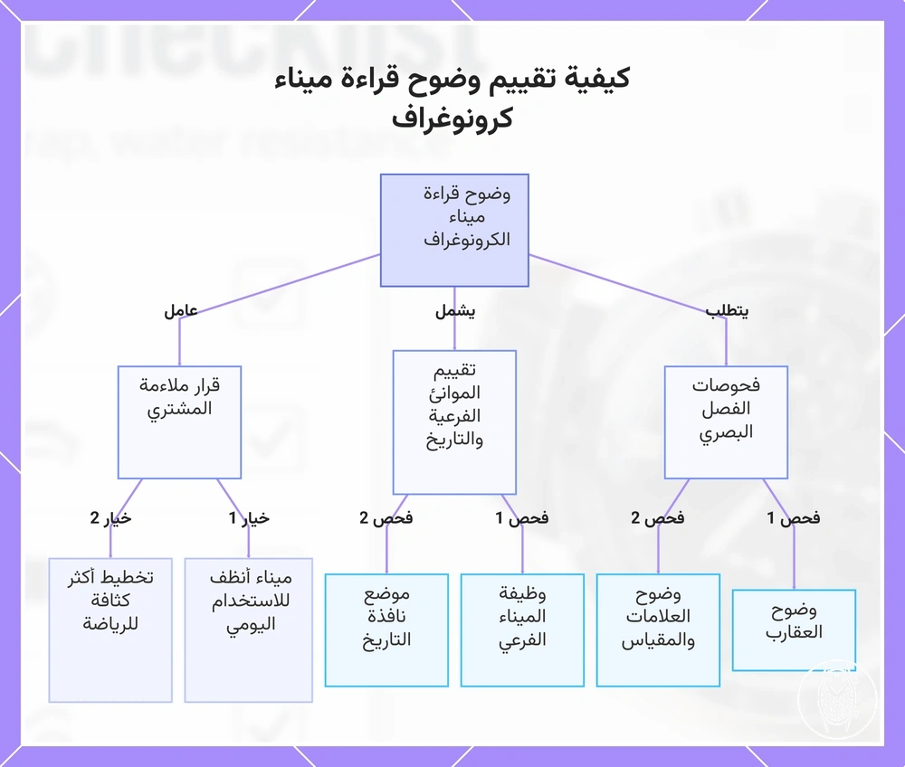 كيفية تقييم وضوح قراءة ميناء كرونوغراف