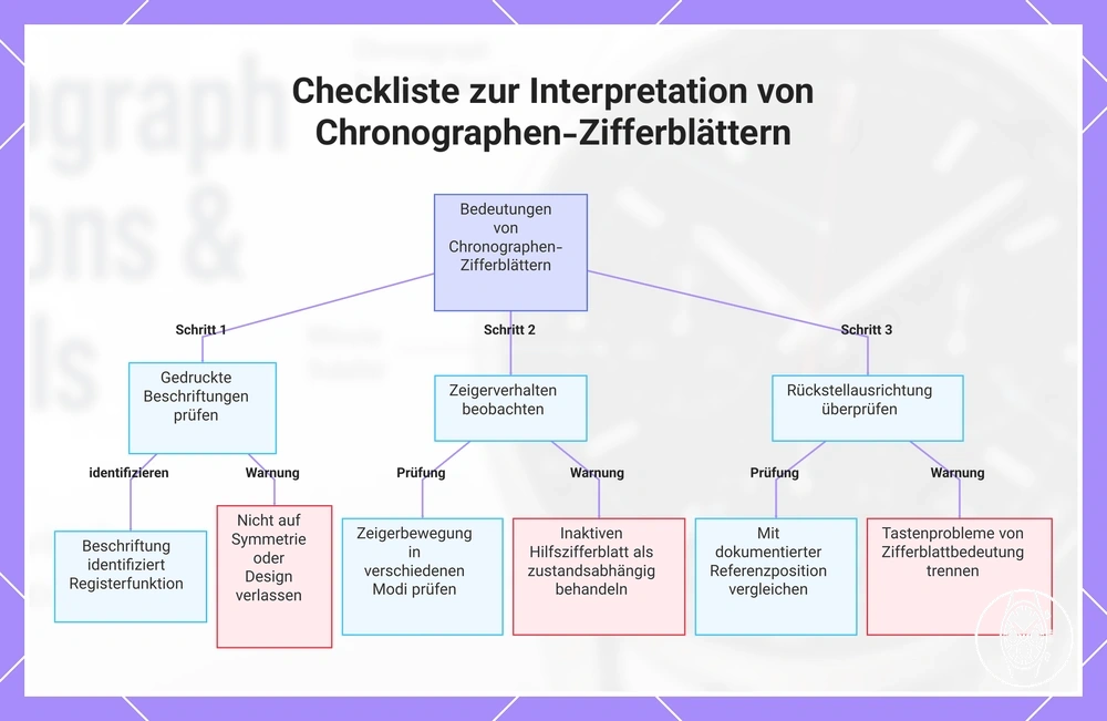 Checkliste zur Interpretation von Chronographen-Zifferblättern