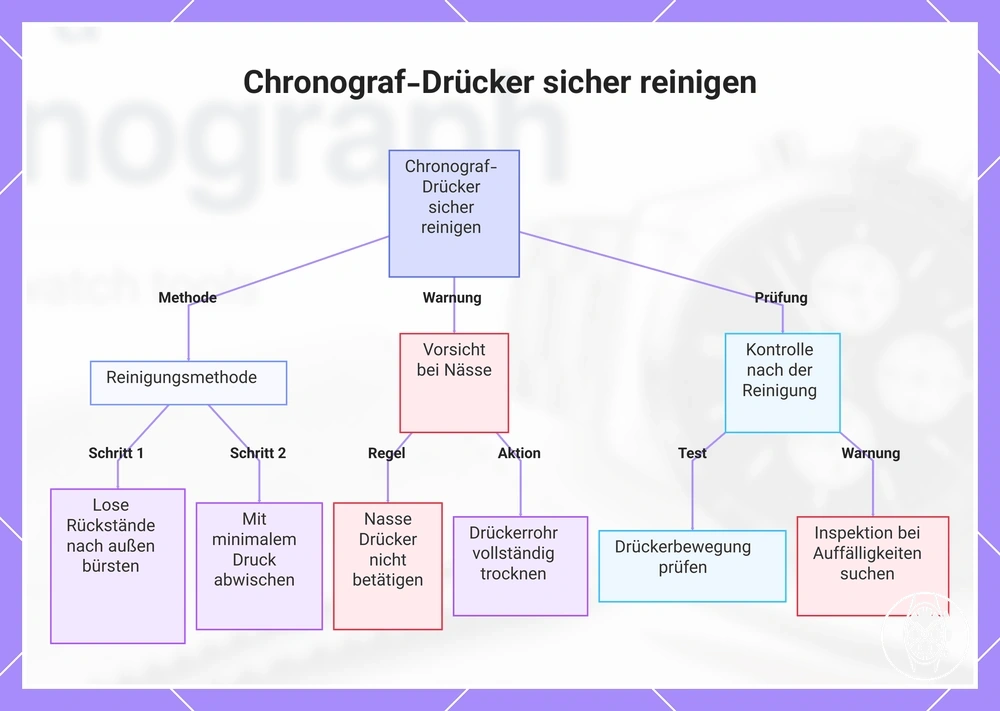 Chronograf-Drücker sicher reinigen