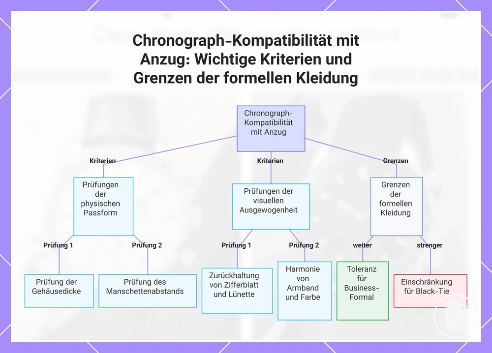 Chronograph-Kompatibilität mit Anzug: Wichtige Kriterien und Grenzen der formellen Kleidung