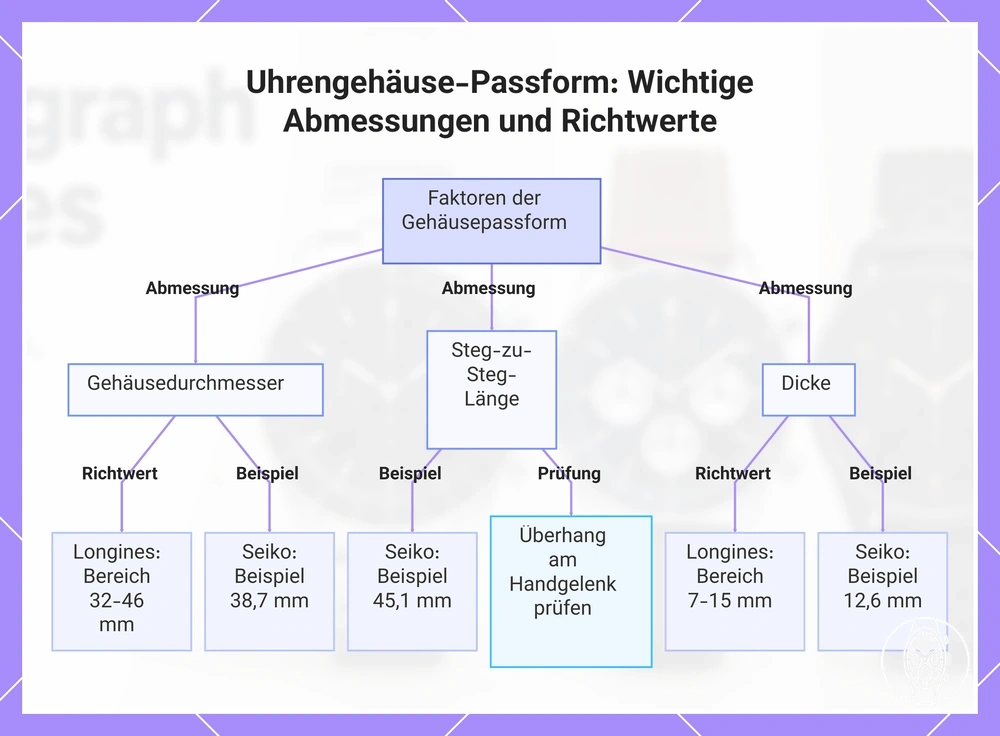 Uhrengehäuse-Passform: Wichtige Abmessungen und Richtwerte
