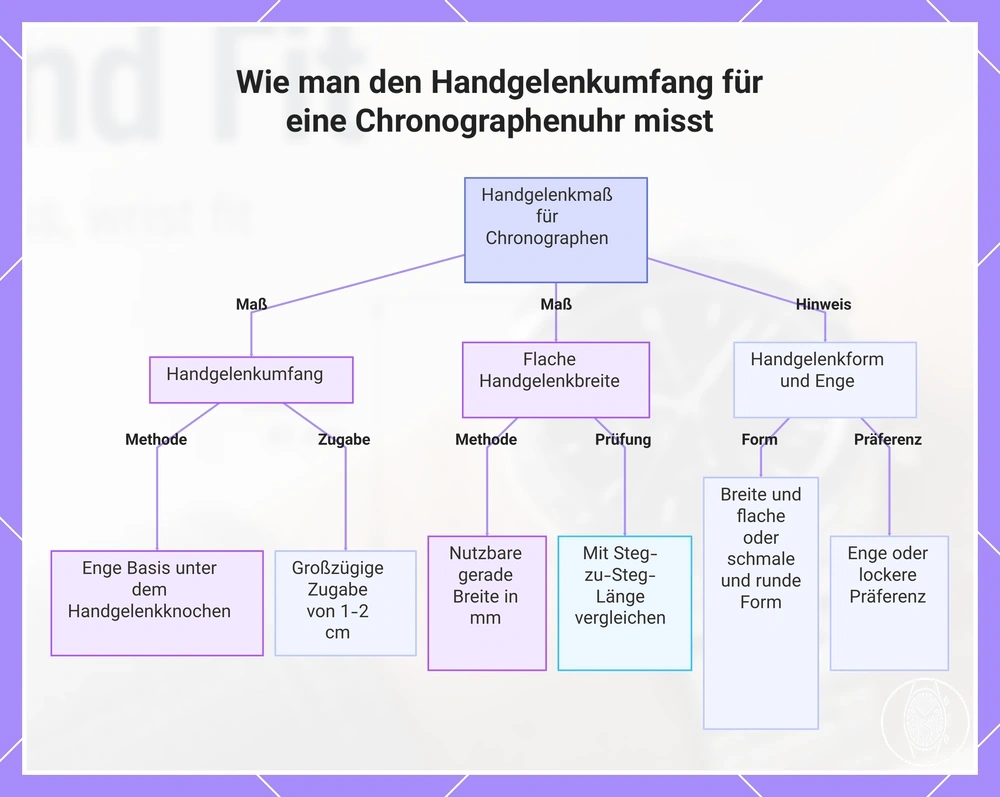 Wie man den Handgelenkumfang für eine Chronographenuhr misst