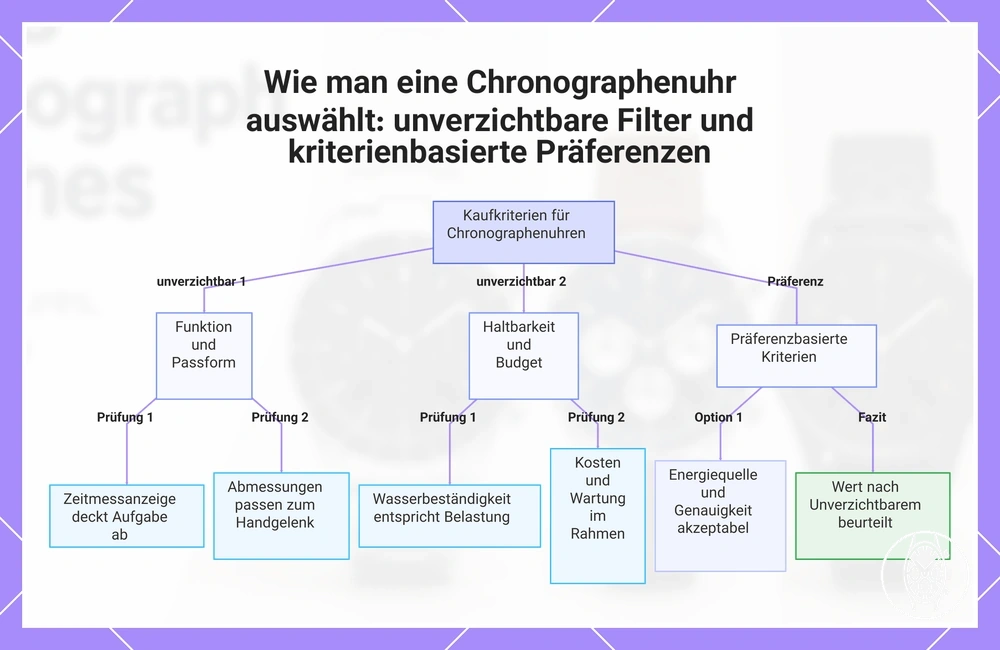Wie man eine Chronographenuhr auswählt: unverzichtbare Filter und kriterienbasierte Präferenzen