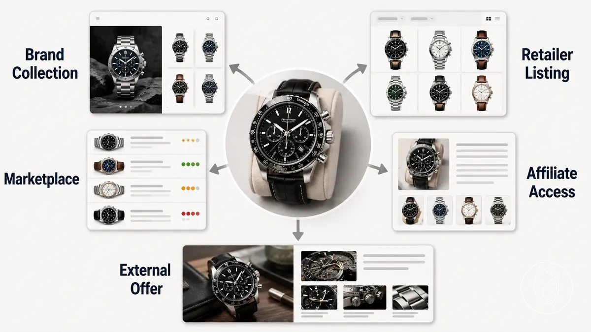 Online source contexts used to compare men's chronograph watch offers