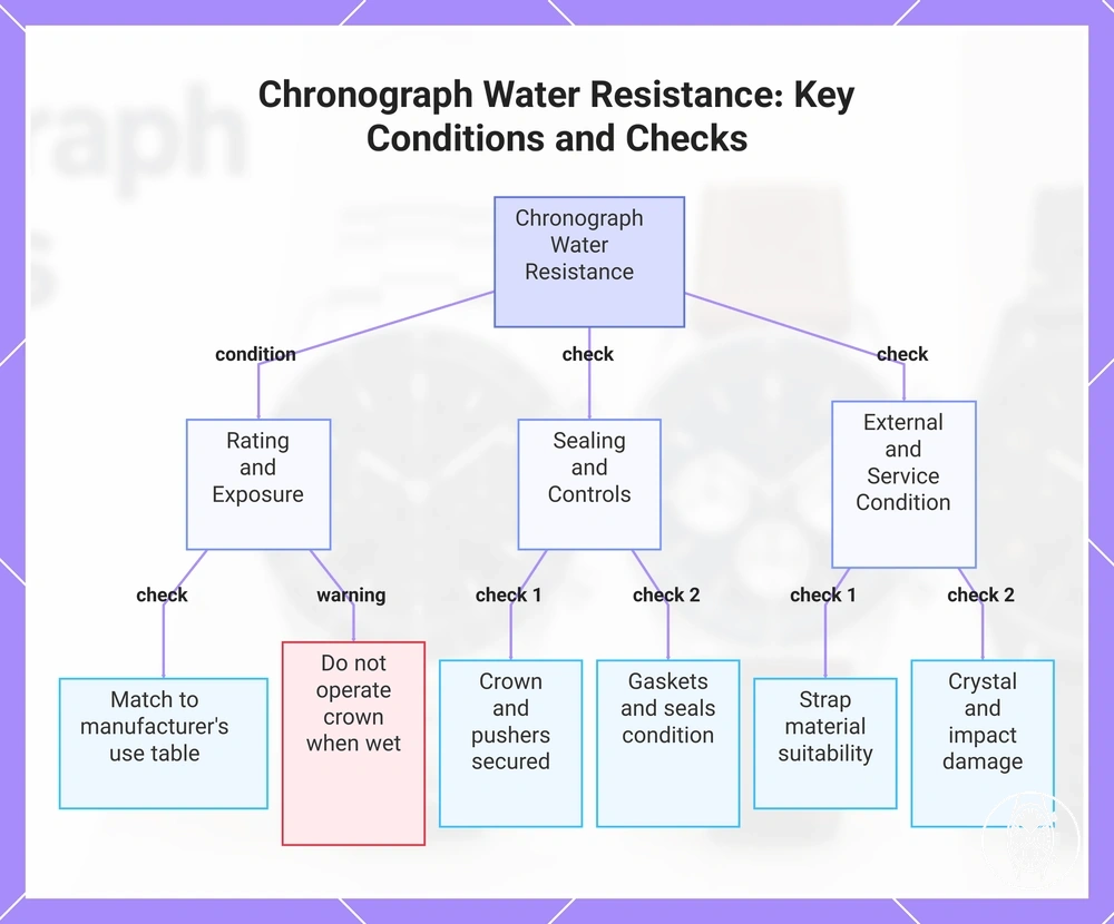 Chronograph Water Resistance: Key Conditions and Checks