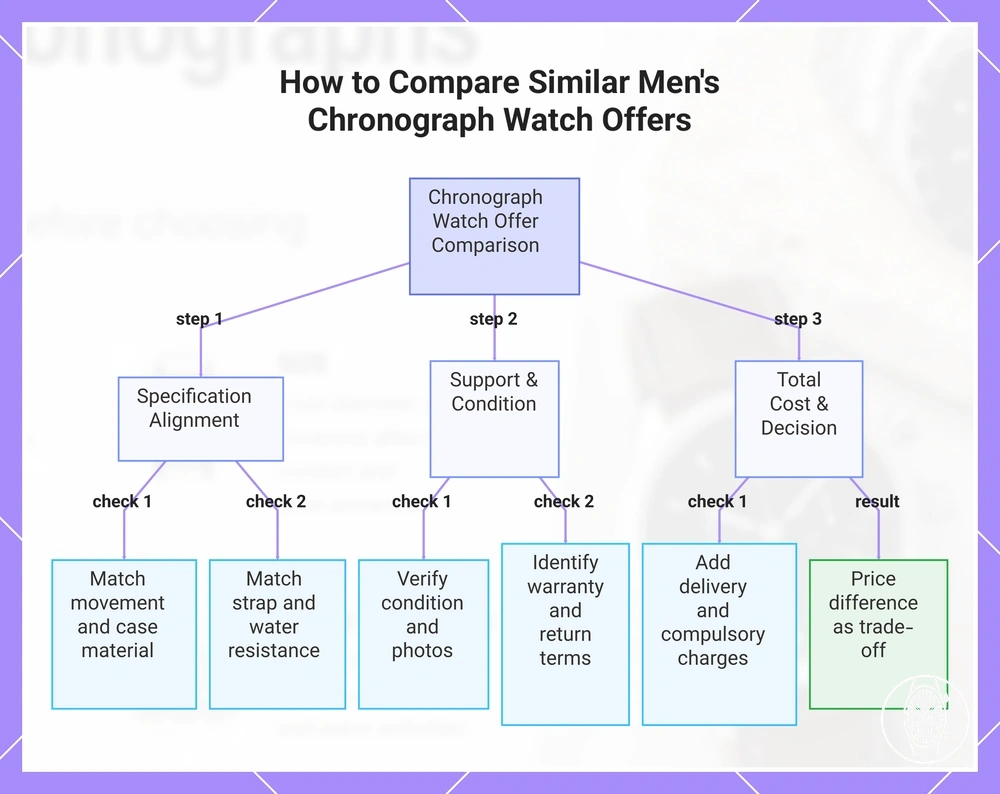 How to Compare Similar Men's Chronograph Watch Offers