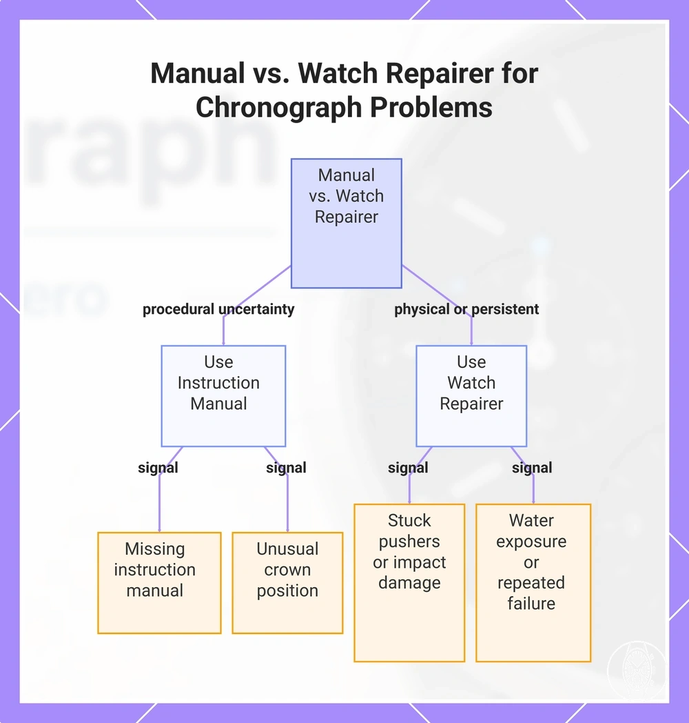 Manual vs. Watch Repairer for Chronograph Problems