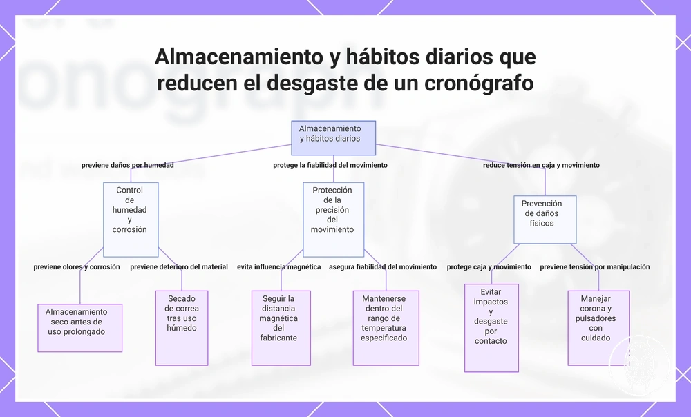 Almacenamiento y hábitos diarios que reducen el desgaste de un cronógrafo