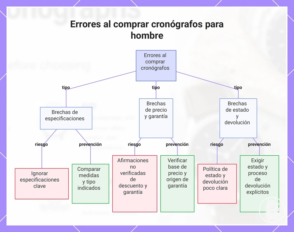 Errores al comprar cronógrafos para hombre