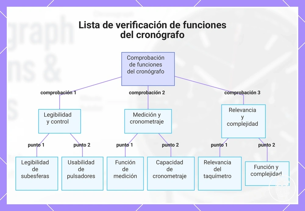 Lista de verificación de funciones del cronógrafo