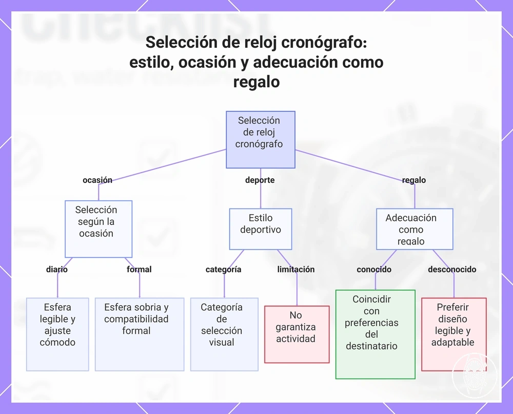 Selección de reloj cronógrafo: estilo, ocasión y adecuación como regalo