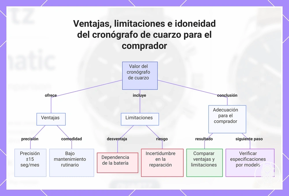 Ventajas, limitaciones e idoneidad del cronógrafo de cuarzo para el comprador