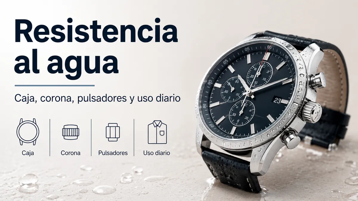 Reloj cronógrafo resistente al agua para hombre con caja, corona y pulsadores adecuados para uso diario