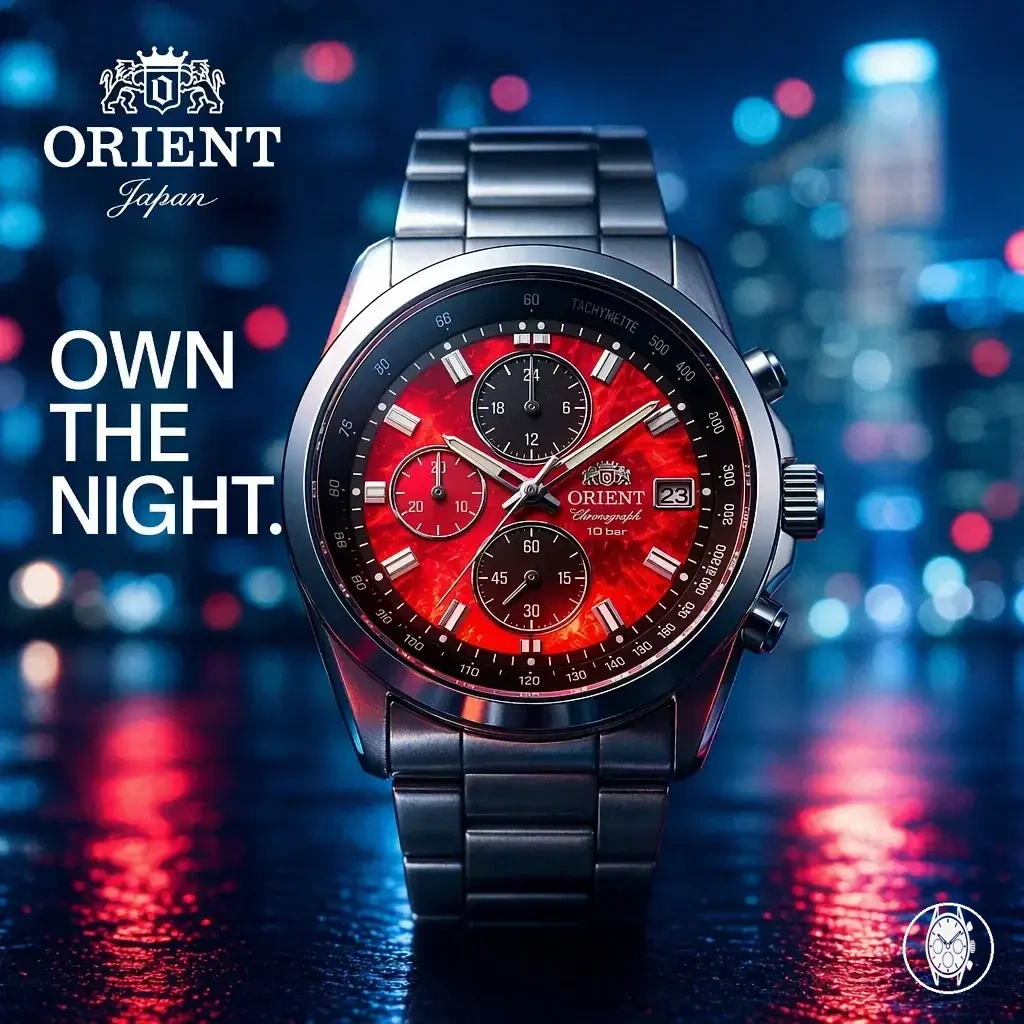 Montre chronographe quartz pour homme avec tachymètre, date, boîtier en acier inoxydable et étanchéité 100M