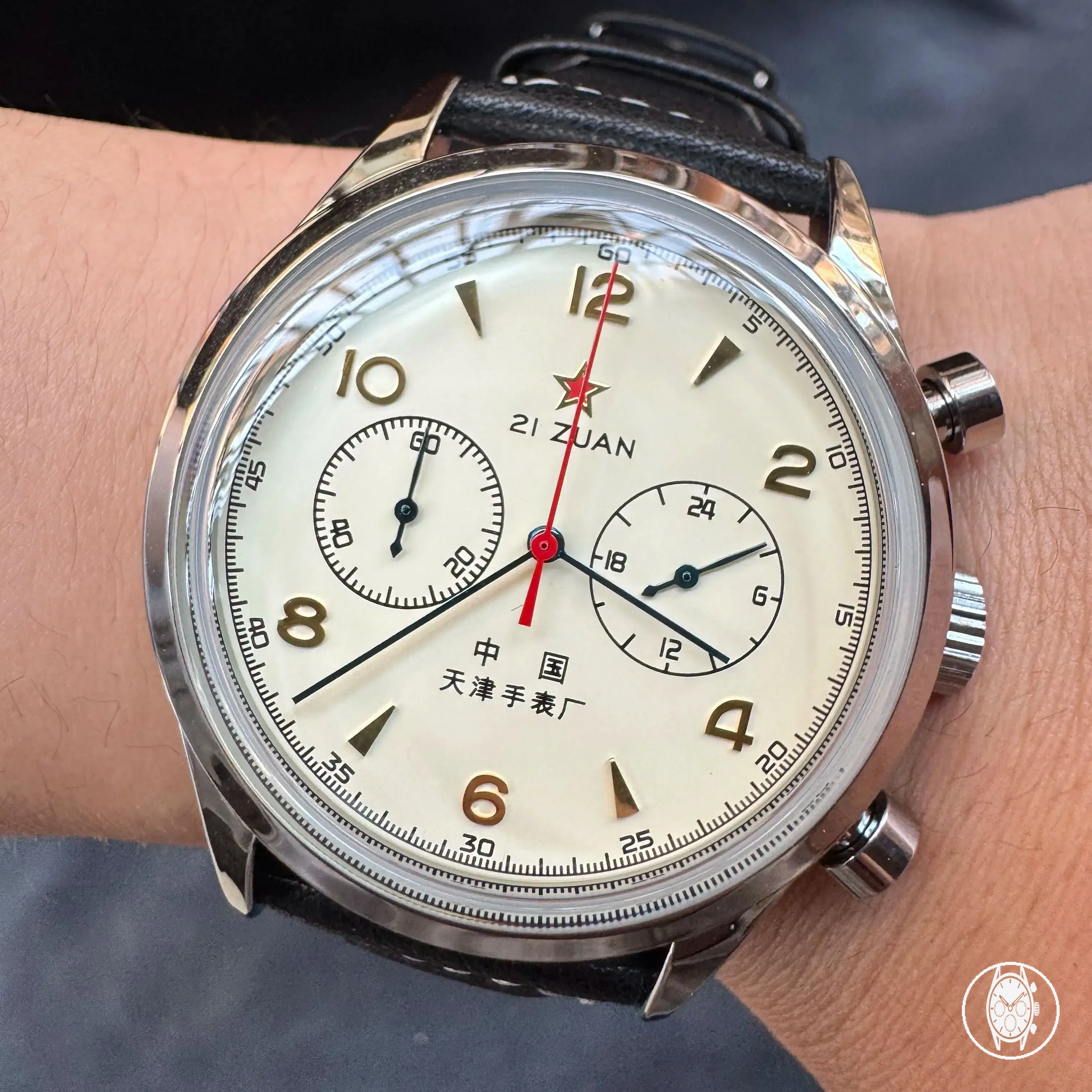 Montre chronographe pilote 42 mm pour homme avec style habillé rétro vintage et étanchéité