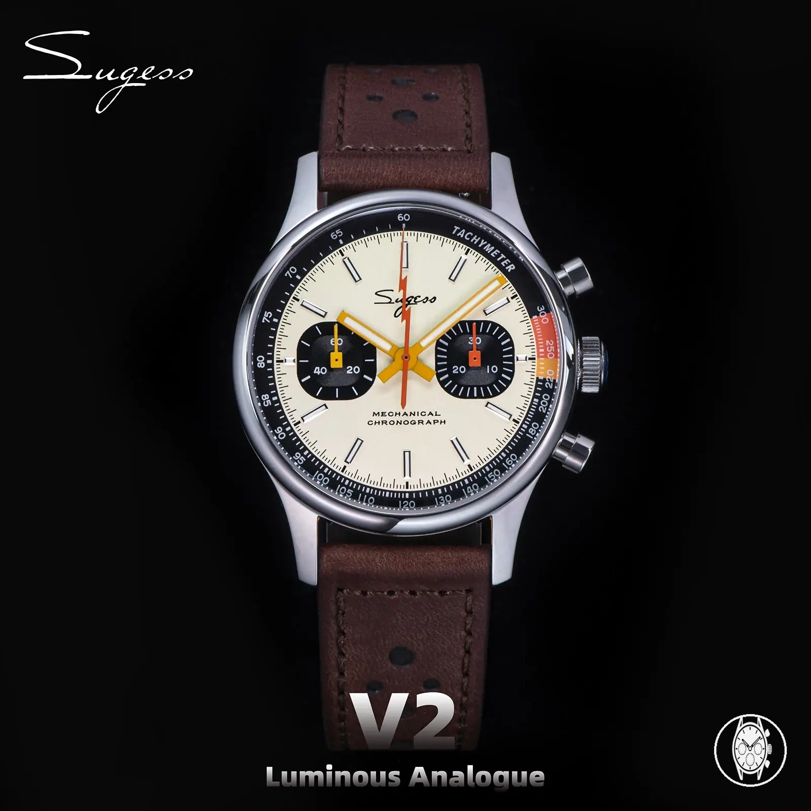 Montre chronographe mécanique pour homme avec mouvement ST1901 et verre saphir