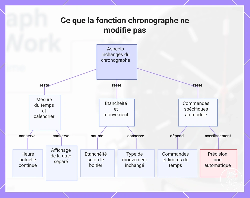Ce que la fonction chronographe ne modifie pas