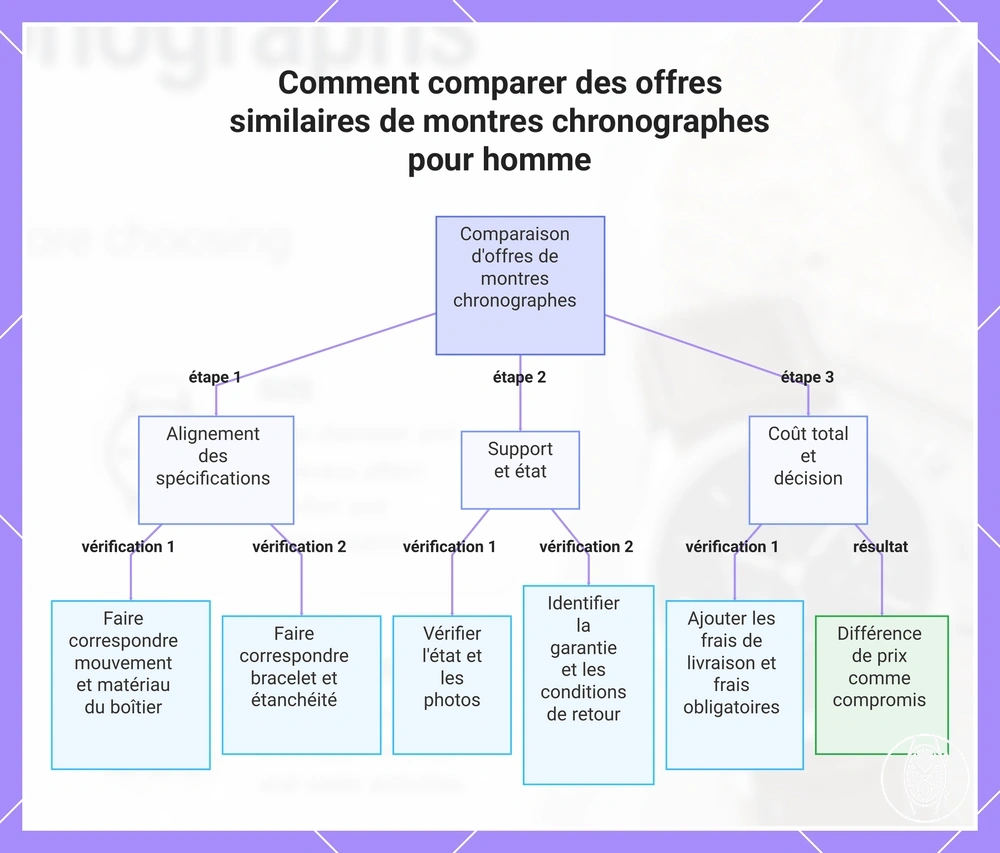Comment comparer des offres similaires de montres chronographes pour homme