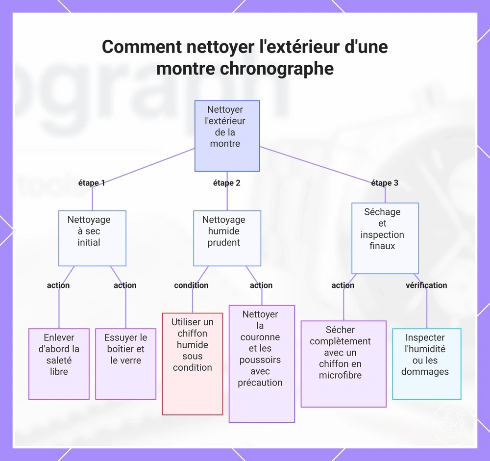 Comment nettoyer l'extérieur d'une montre chronographe