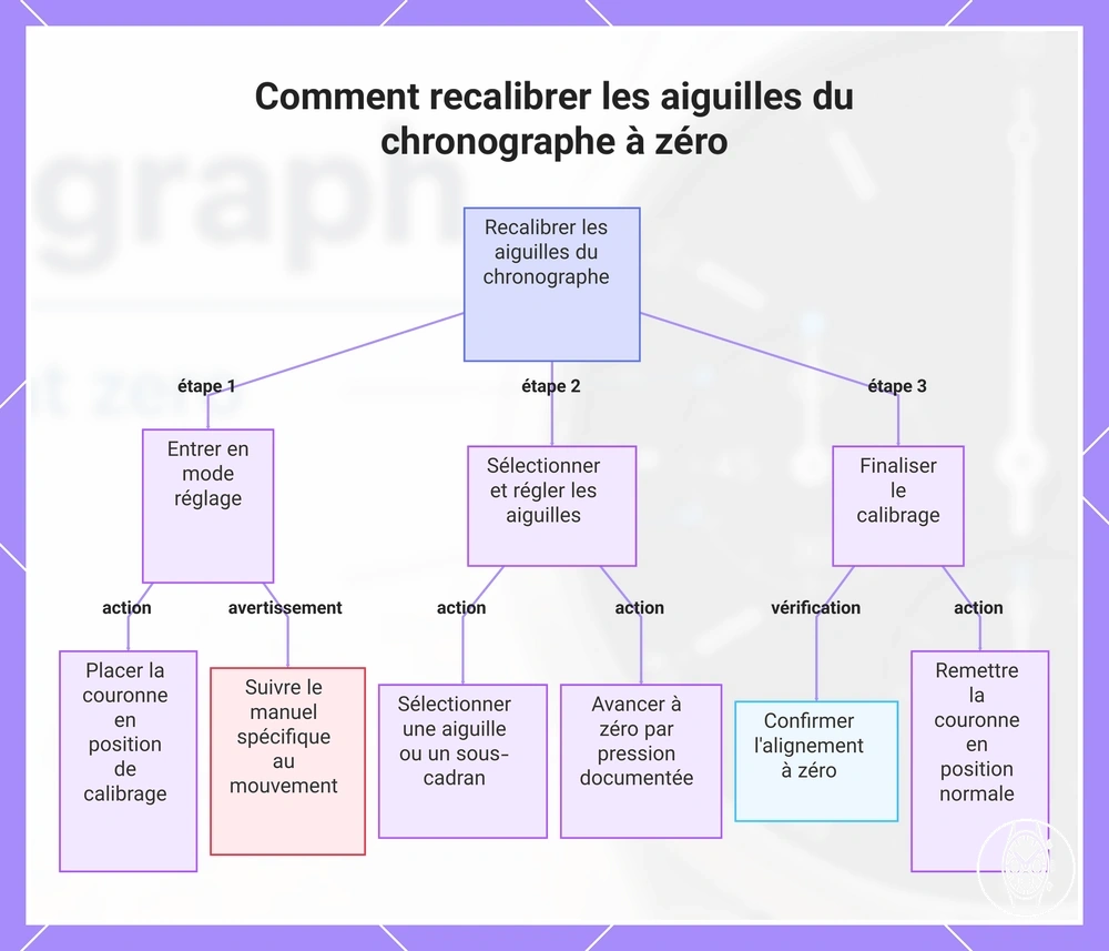 Comment recalibrer les aiguilles du chronographe à zéro