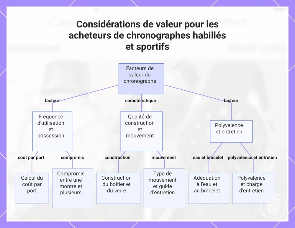 Considérations de valeur pour les acheteurs de chronographes habillés et sportifs