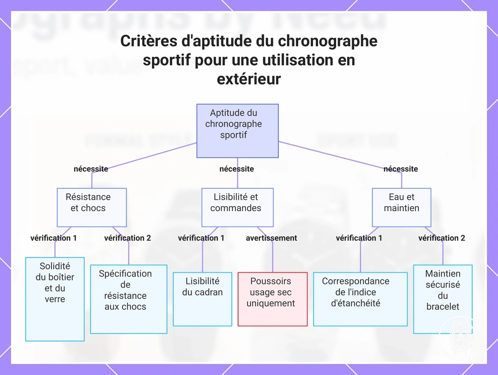 Critères d'aptitude du chronographe sportif pour une utilisation en extérieur