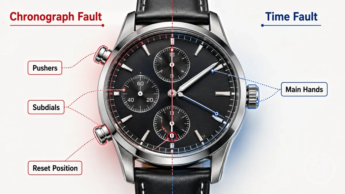 Defauts chronographe heure normale