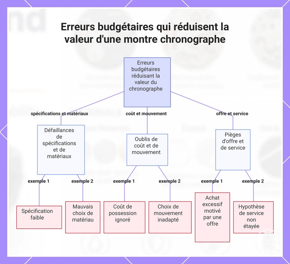 Erreurs budgétaires qui réduisent la valeur d'une montre chronographe
