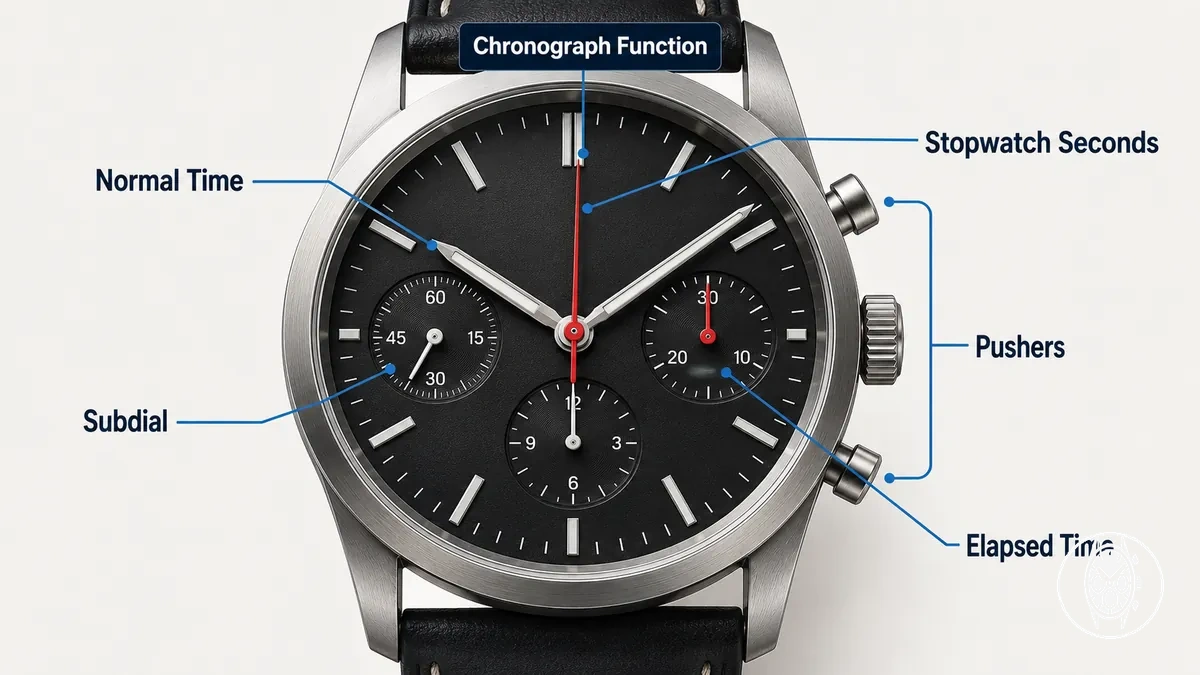 Fonction chronographe montre homme