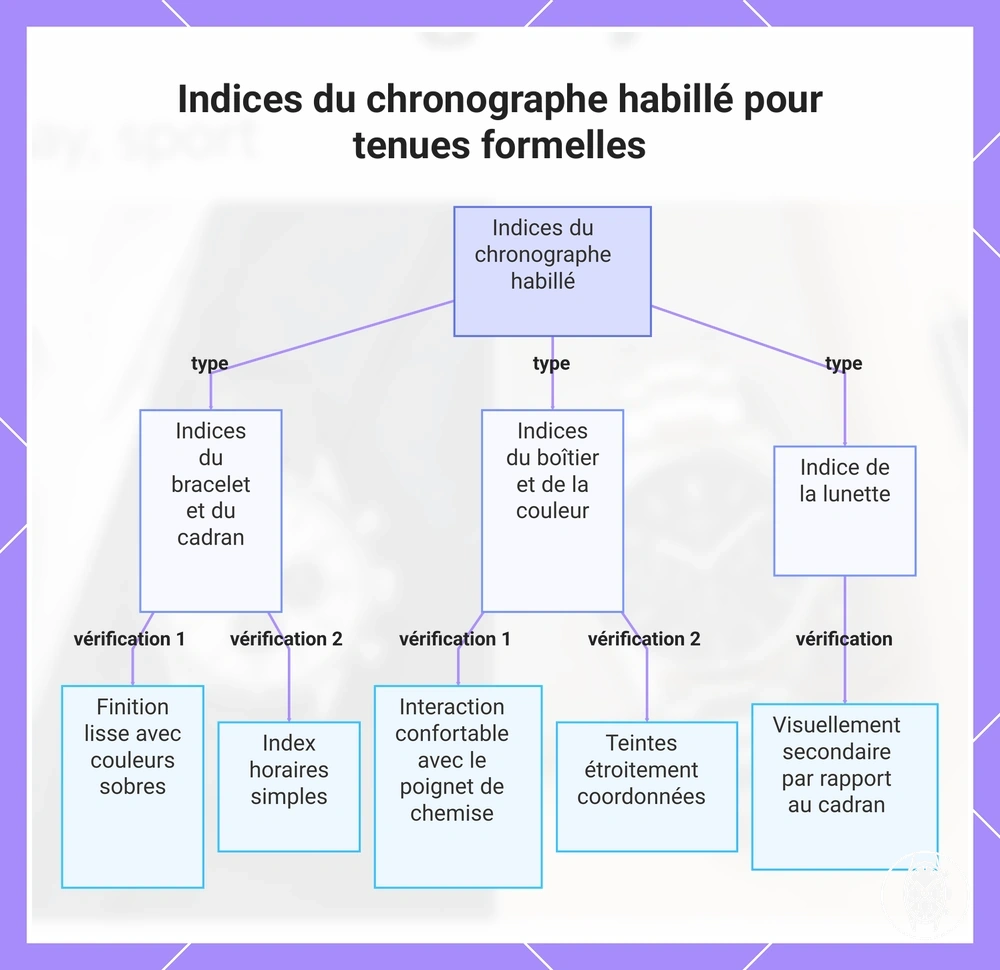 Indices du chronographe habillé pour tenues formelles