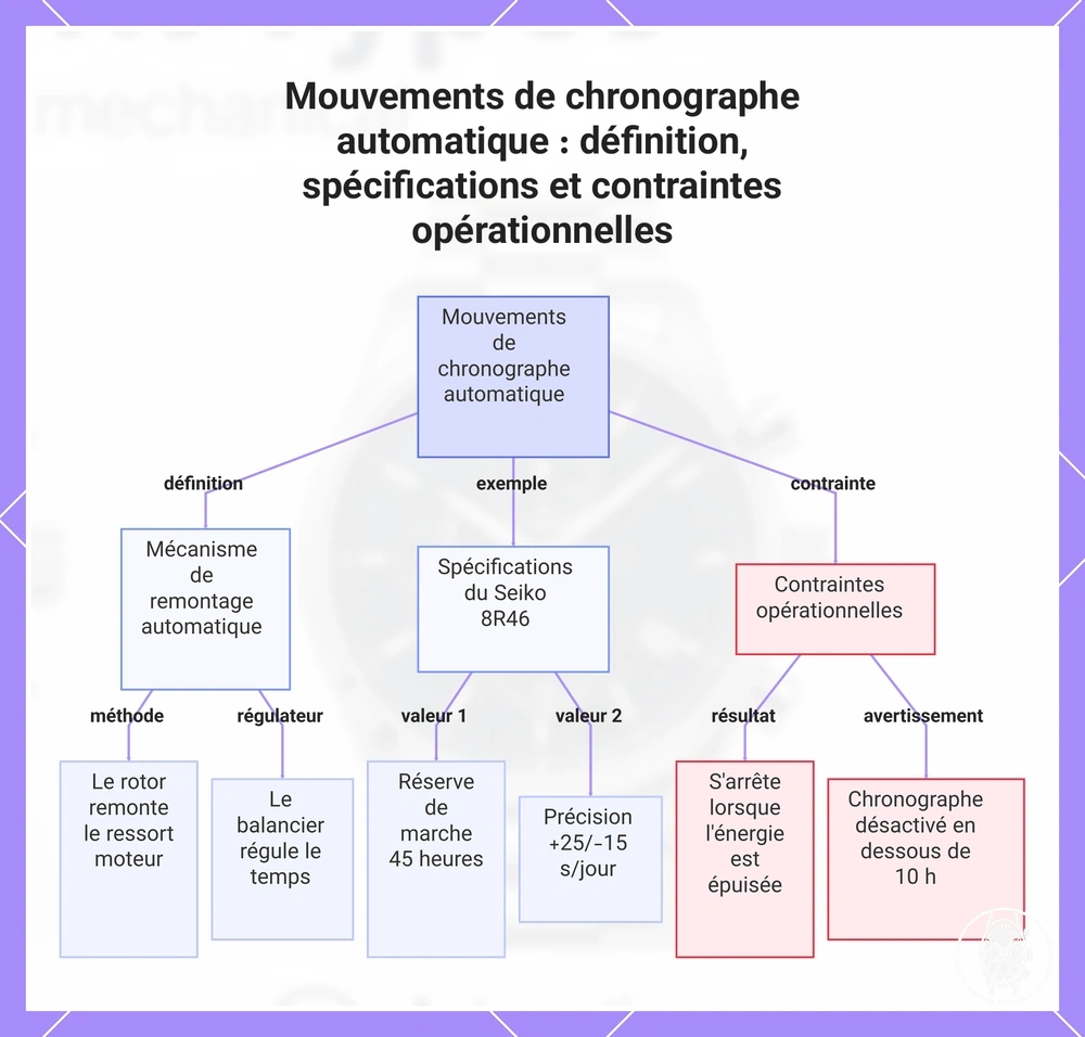 Mouvements de chronographe automatique : définition, spécifications et contraintes opérationnelles