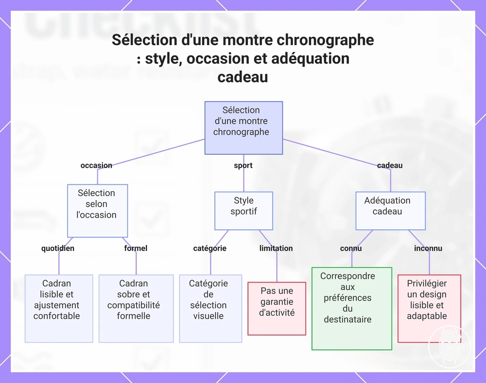 Sélection d'une montre chronographe : style, occasion et adéquation cadeau