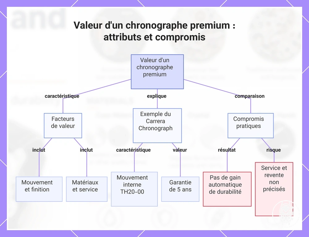 Valeur d'un chronographe premium : attributs et compromis