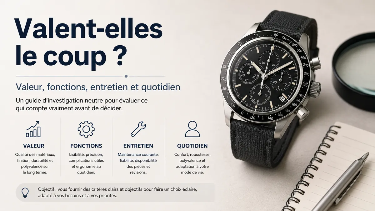 Montre chronographe pour homme évaluée selon la valeur, les fonctions, l’entretien et l’utilité au quotidien