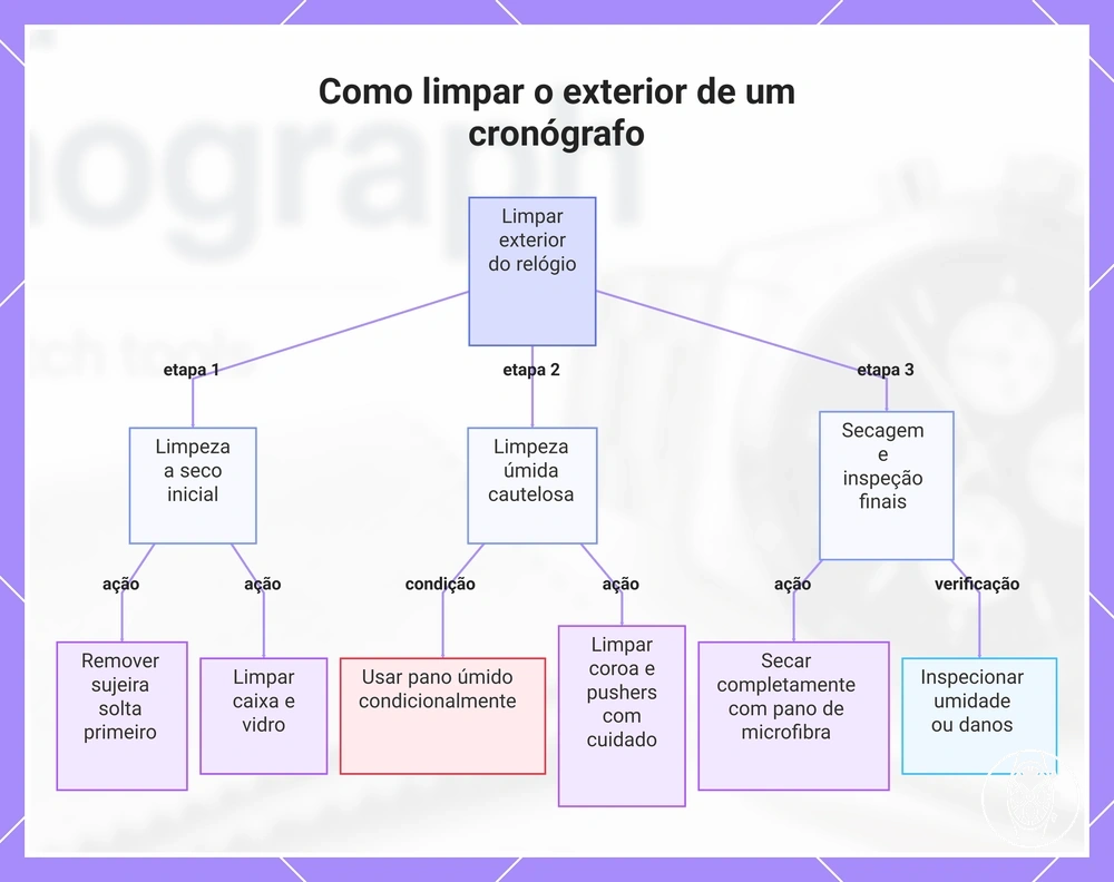 Como limpar o exterior de um cronógrafo