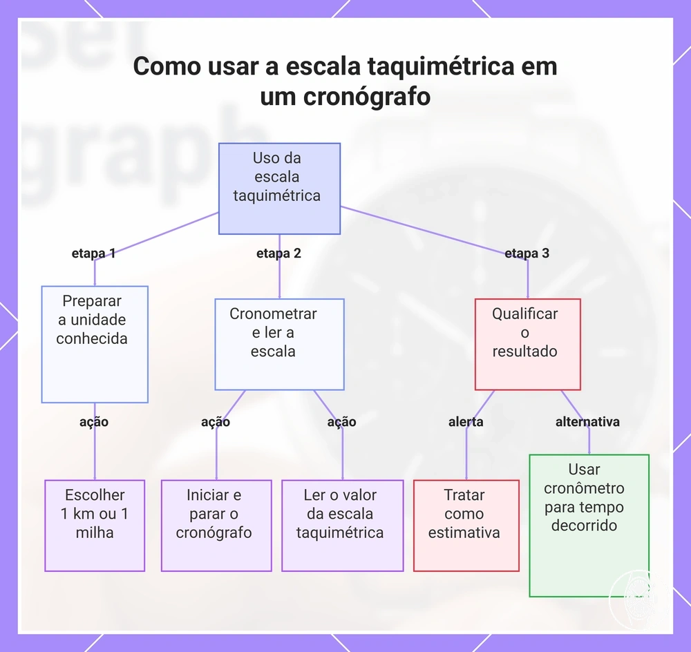 Como usar a escala taquimétrica em um cronógrafo