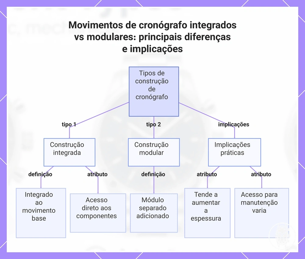 Movimentos de cronógrafo integrados vs modulares: principais diferenças e implicações