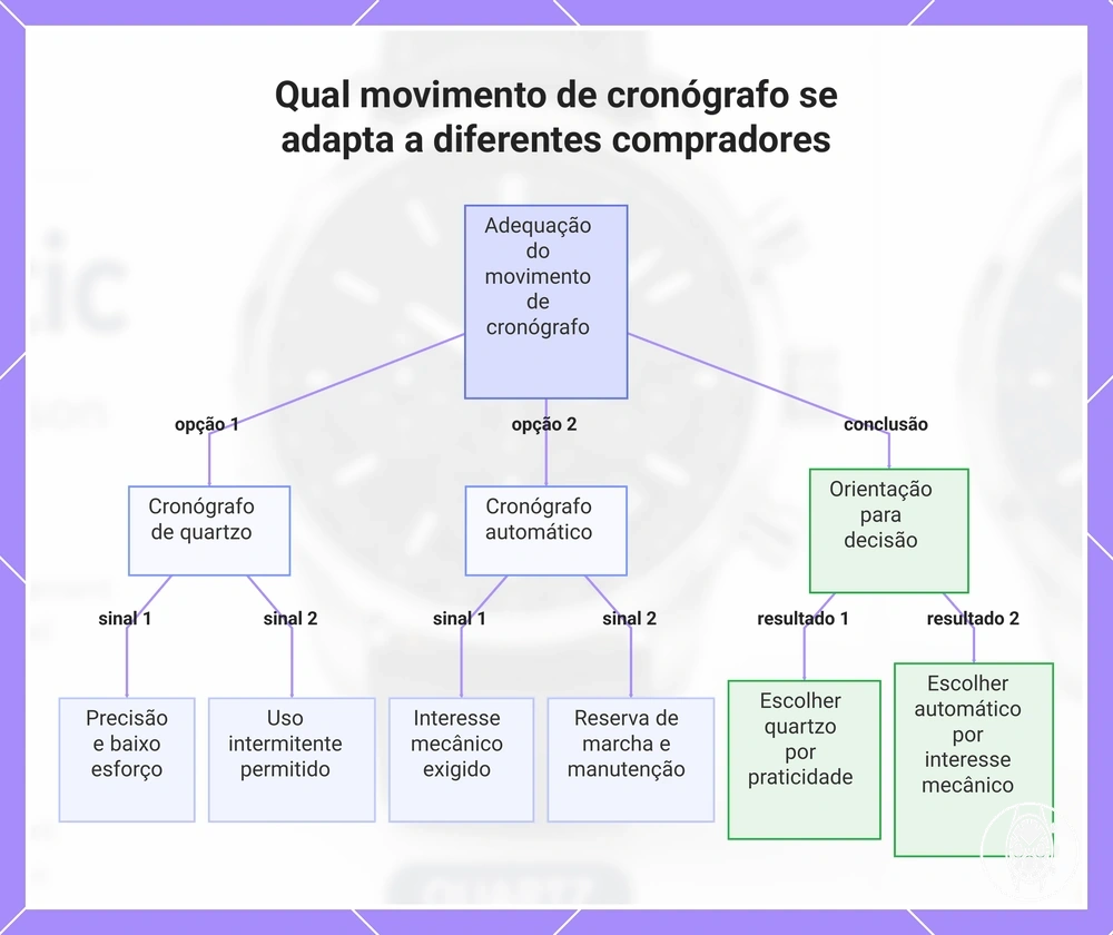 Qual movimento de cronógrafo se adapta a diferentes compradores