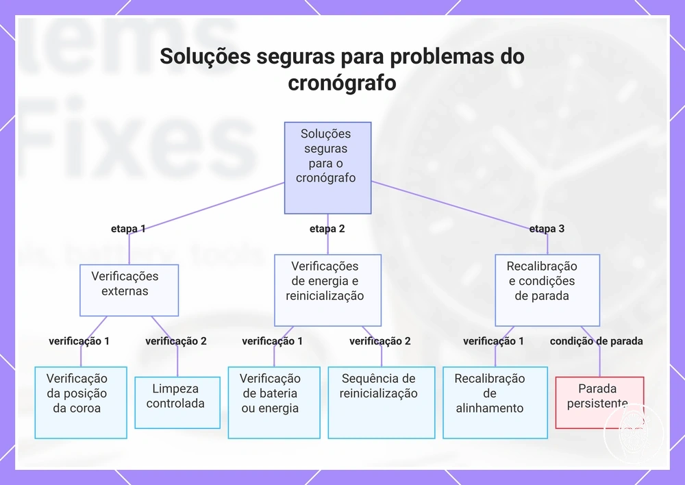 Soluções seguras para problemas do cronógrafo