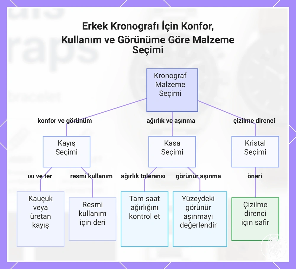 Erkek Kronografı İçin Konfor, Kullanım ve Görünüme Göre Malzeme Seçimi