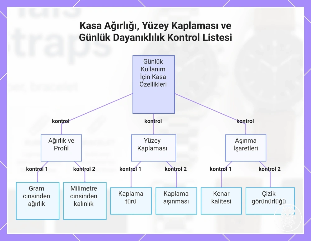 Kasa Ağırlığı, Yüzey Kaplaması ve Günlük Dayanıklılık Kontrol Listesi