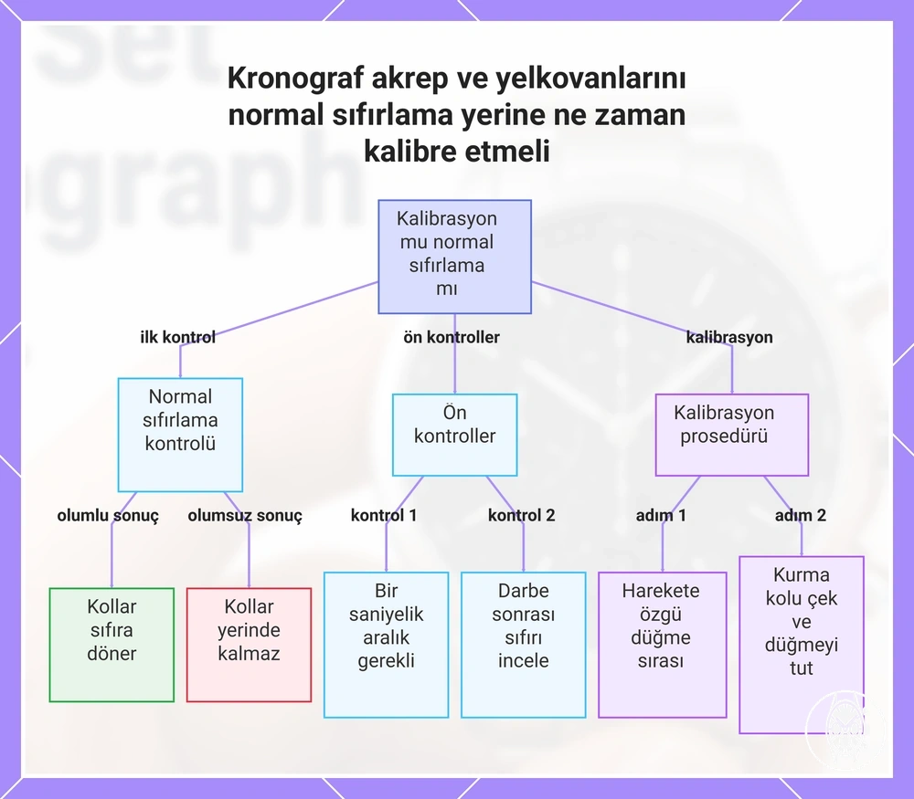 Kronograf akrep ve yelkovanlarını normal sıfırlama yerine ne zaman kalibre etmeli