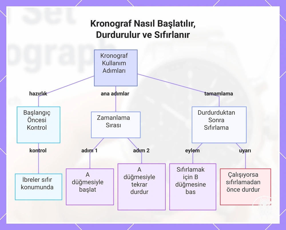 Kronograf Nasıl Başlatılır, Durdurulur ve Sıfırlanır