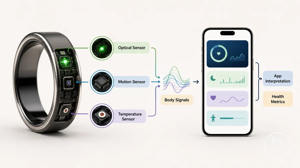 Capteurs principaux interieur bague connectee fitness