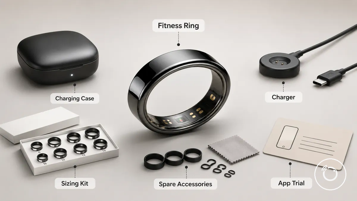 Lot de bague connectée fitness avec accessoires de charge et kit de mesure