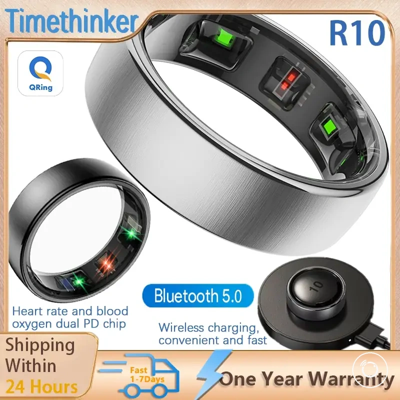 Sağlık, uyku ve çoklu spor takibi için R10 su geçirmez akıllı yüzük