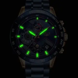 montre electronique avec éclairage vert en noir