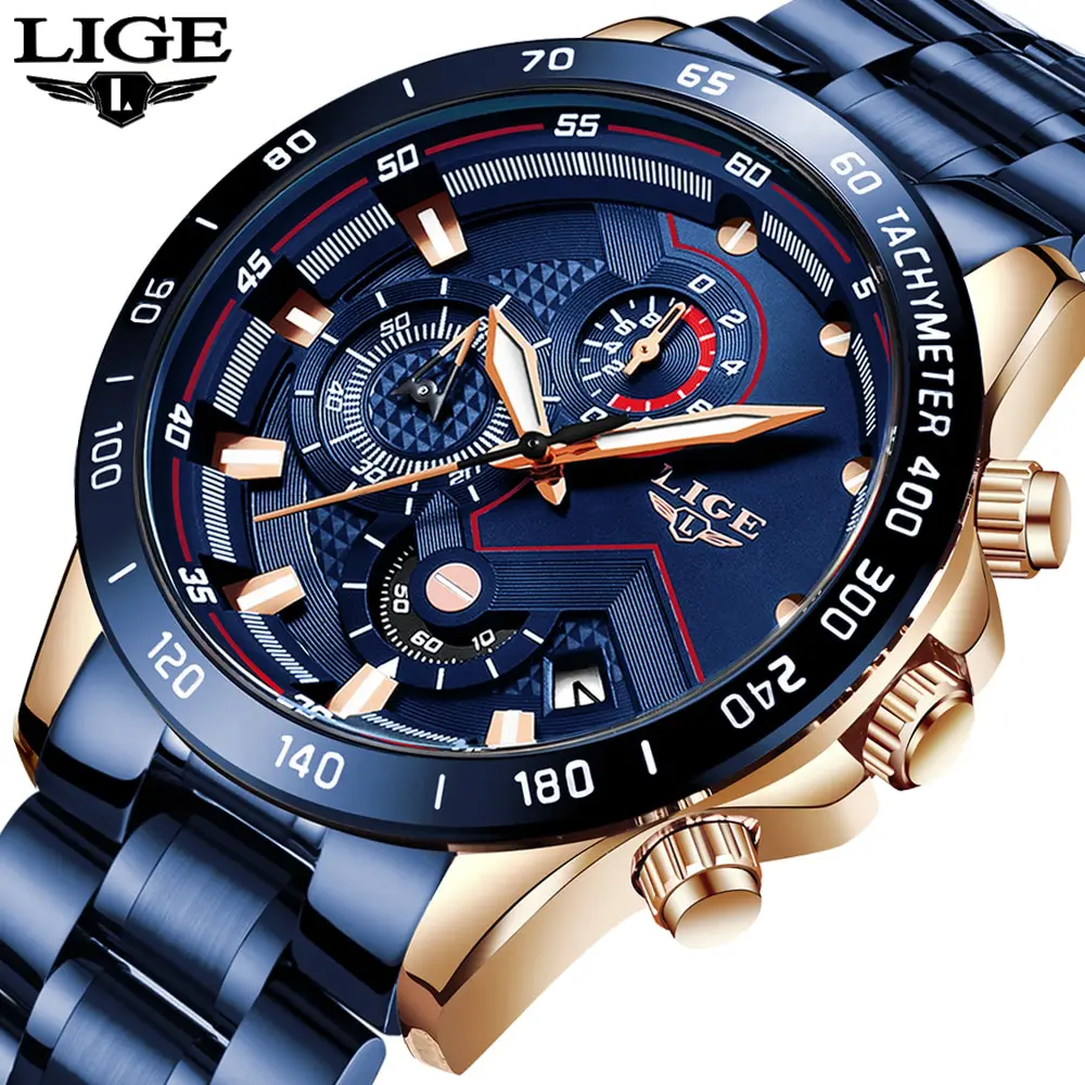 montre electronique bleu