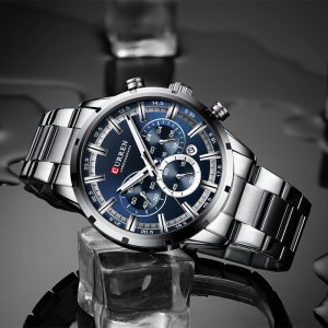CURREN montre de Sport en acier inoxydable pour homme chronographe Quartz marque de luxe nouvelle collection 3