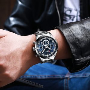 CURREN montre de Sport en acier inoxydable pour homme chronographe Quartz marque de luxe nouvelle collection 5